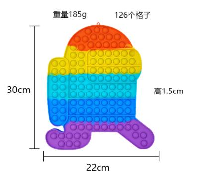 China Octal silicone/Rainbow fidgety person toy silicone toy robot design for kids educational bubble toys 30*30cm for sale