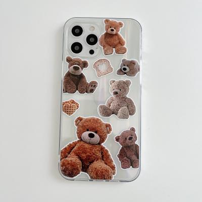 China 3D Anti-fall Bear Design Droid Razr 3d Phone Case For iPhone 12/11 All Series TPU Cartoon Phone Case for sale