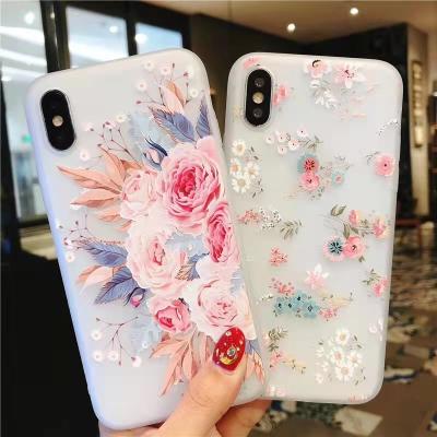 China Colorful Anti-fall Mats Flower Phone Case For Iphone 11 12 Pro Max In Stock On Sale Woman Cover Phone Case for sale