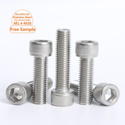 China Stainless All Size M2 M3 M5 M6 M8 A2-70 Stainless Steel Round Head Allen Bolt Hex Socket Cap Screws Hex Bolts Din912 for sale