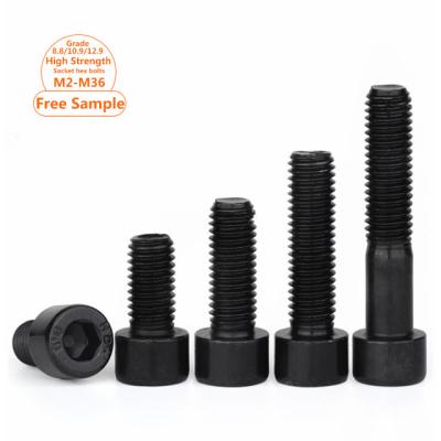 China High Tensile Steel Half Solid Thread Allen Socket Bolt Din 12.9 912 Hex Socket Head Cap Screws 8.8/10.9/12.9 M3-M52 for sale