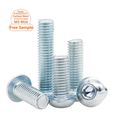 China Hot Dip Galvanized Carbon Steel Hexagon Socket Pan Head Bolt Hex Allen Drive Knob Bolt Socket Head Knob Steel Hot Dip Screws M3-M16 for sale