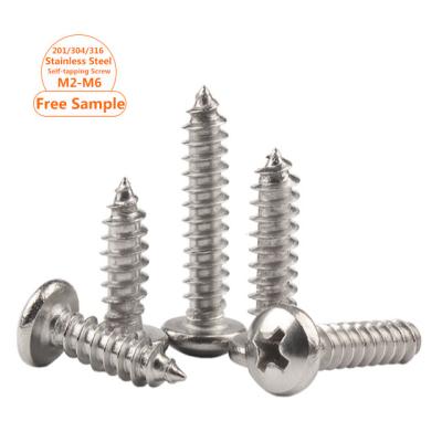 China DIN7981 Stainless Steel Cross Recessed M2 M3 M4 M5 M6 Pan Gead Thread Screw M2 M3 M4 M5 M6 Self Tapping Wood Philips Head Self Tapping Screw for sale