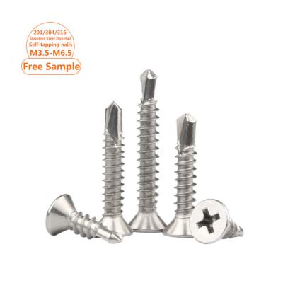 China HEX Stainless Steel Cross Countersunk Screw Self Drilling Roofing Screws Self Tapping Dovetail Screw M3.5 M3.9 M4.2 M4.8 M5.5 M6.3 for sale