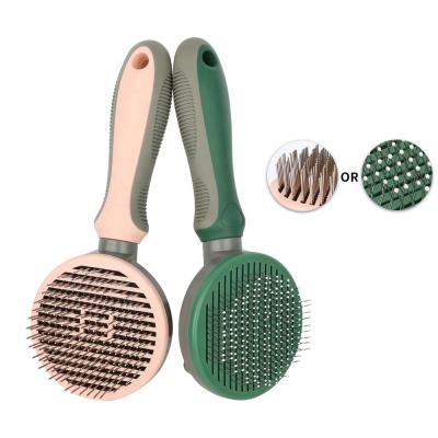 China Viable Factory Wholesale Self Cleaning Pet Pin Brush Cat Dog Grooming Slicker Brush LOW MOQ for sale