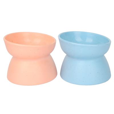 China Factory Wholesale Color Box Packaging Viable 15 Degree Tilted Pet Drinking Bowl Elevated Cat Food Bowl for sale