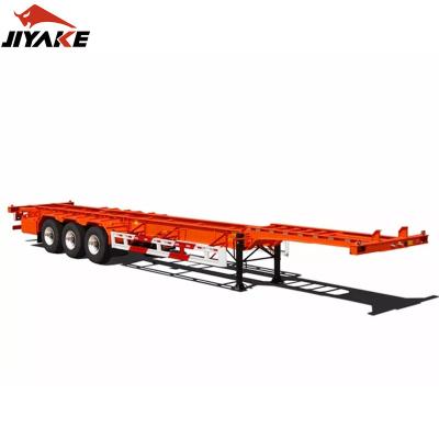 China Skeleton Truck Trailer Factory Price 3 Axles Trailer Shipping 20ft 40ft 45ft Extendable Container Chassis Skeleton Truck Trailers for sale