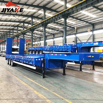 China Cheap Price 2 Axle/3 Axle/4 Axle 40-80 Ton Lowbed Semi Truck Trailer Heavy Duty Trailer Excavator Transport Lowboy Low Bed Semi Trailer for sale