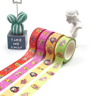 China Excellent manufacturer star foil waterproof custom silver washi tape small cute cartoon girl in china for sale