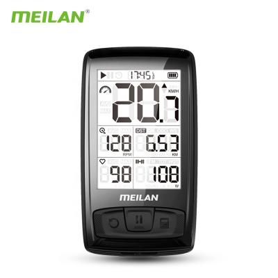 China Wholesale ANT+ BLE4.0 withBluetooth Waterproof Quality Bicycle Gear Cycling Black Road Bike Indoor Outdoor Wireless Computer Meilan for sale