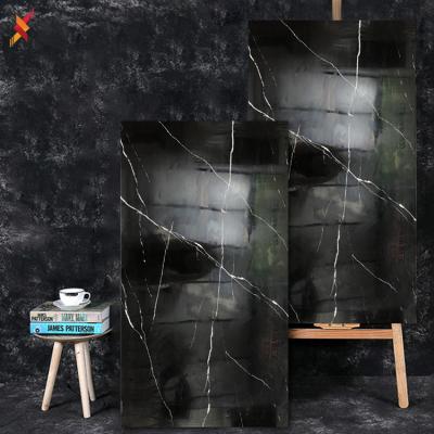 China 60 X 120 Cm Modern Black With White Vein Large Size Porcelain Ceramic Polished Glazed Wall Tiles For Flooring Marble for sale