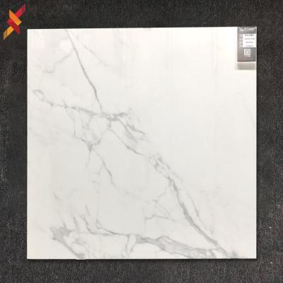 China New Design 800x800 Modern Ceramic Ivory Wall Home Tile White Carrara Marble Effect Porcelain Floor Tiles for sale