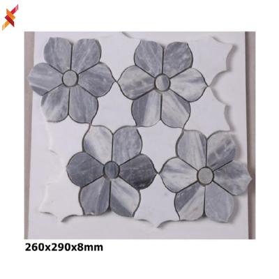 China Best Design Interior Decoration Flower Pattern Natural Marble Stone Mosaic Wall Stone Tiles For Home for sale