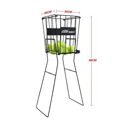 China Steel 45# Other Tennis Products Portable Tennis Ball Hopper Basket Picker With Casters for sale