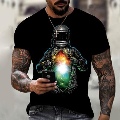 China 2022 new high quality design space astronaut Anti-wrinkle summer hot trend men's short sleeve 3D printed T-shirt for sale