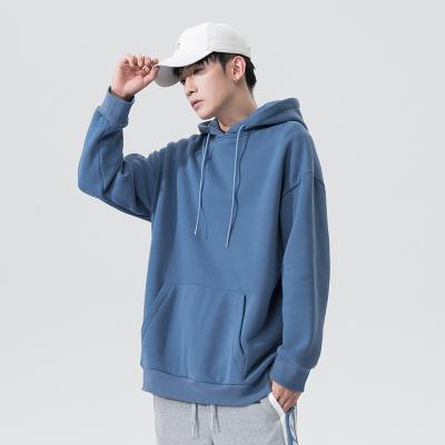 China Custom Simple Oversized Hooded Sweatshirt Men's Solid Color Anti-wrinkle Logo Hoodies for sale