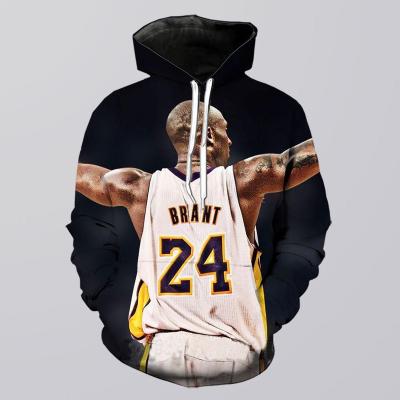 China Cheap Anti Shrink 3d Hoodies Printing Sports Wear Logo Pullover Custom Made Sublimation Full 3D Printing #24 Kobe Bryant Mens Hoodie 1pc for sale