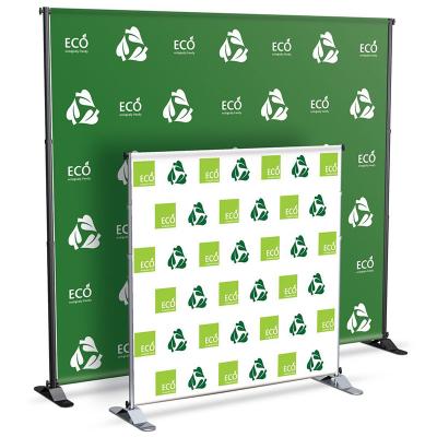 China Portable Free Design Step and Repeat Backdrop 8ft Adjustable Display Stand Marketing Photo Booth Back Drops for sale