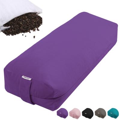 China Sports Buckwheat Yoga Pillow Relieve Stress Meditation Pillow Velvet Rectangular Yoga Relaxing Bolster for sale