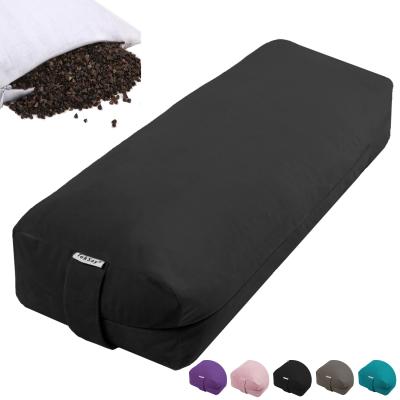 China Sports Wholesales Yoga Pillow Natural Buckwheat Velvet Meditation Cushion Rectangle Removable Yoga Bolster for sale