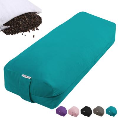 China Sports Wholesales Washable Buckwheat Fiiled Yoga Bolster Pillow Velvet Meditation Cushion Yoga Bolster for sale