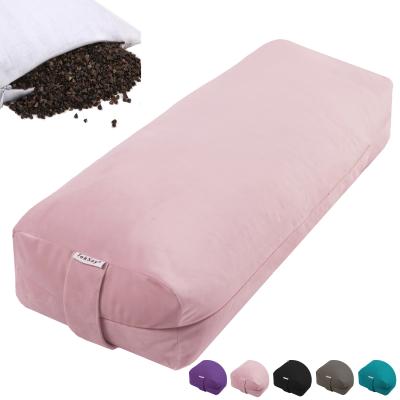 China Hot Sports Amazon Warehouse Sale Buckwheat Velvet Yoga Bolster Sit Washable Rectangular Yoga Bolster for sale