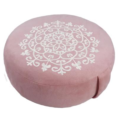 China Hot Sales Anti-bacteria Buckwheat Meditation Cushion Round Velvet Meditation Pillow Zafu Meditation for sale