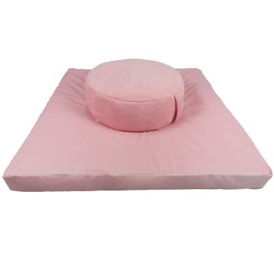 China 100% Cotton PORTABLE Floor Rectangle Cushion Floor Chair Cushion Velvet Sitting Meditation Cushion Set Zafu Meditation for sale