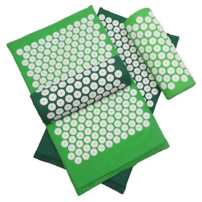 China Eco-Friendly Back Pain And Soporific Acupressure Mat And Pillow Body Massage Yoga Mat Band Set for sale