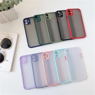 China Anti-drop Armor Camera Lens Protector Phone Case For iPhone 12 11 Pro Max 6 S 7 8 Plus X XS Max XR Matte Mobile Phone Cover Translucent for sale