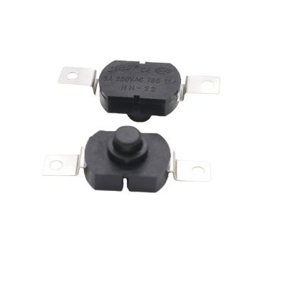 China Cylinder Push Button Switches HH-22 C Switch 250V 3A 17x12 2P-ON-OFF Small Flashlight Switchest Shape for sale