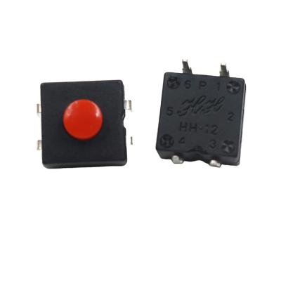 China Vanity OFF-ON DIP Switch 4 Pin Red Contact 12*12 Mm On Switch Push Button Switch for sale