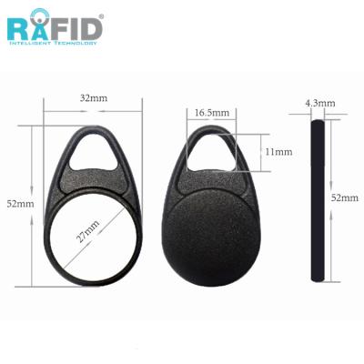 China Waterproof / Waterproof RAFID Waterproof ABS T5577 Programmable RFID Rewritable 125 KHz Key Chain Keyfobs Key for sale