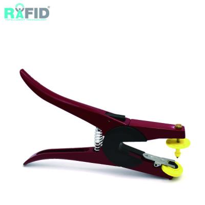 China Install RAFID Ear Tags Applicator Pliers Metal Cattle Ear Tagger Pig Animal Sheep Pig Cattle Scare Ear Tags Pliers for sale