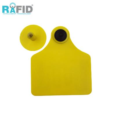 China Identification for Animal Sheep RFID Animals RFID Ear Tag Chip EID ISO11784/5 FDX-B Fear Cattle Ear Tag for Livestock Identification for sale