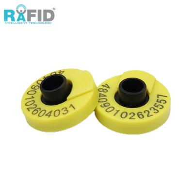 China Identification for Animals RAFID RFID Microchip Cow Ear Tag Animal ID Tag with EM4305 for sale