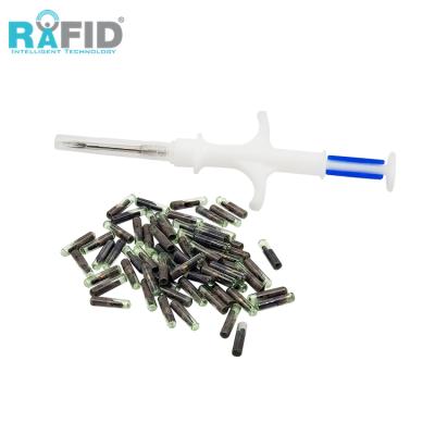 China Animal Implantable Animal Microchip RFID 1.25*7mm Syringe Identification Microchip / Rfid Chip Glass Tag Micro Animal for sale