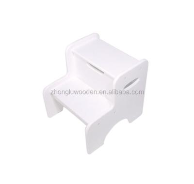 China Durable Hot Sales Wooden Two Step Stool White Kitchen Step Sneaks Wooden Chair Step Stool for sale