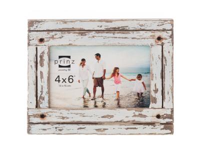 China ZL-1758 Prinz Fashionable Farmhouse Wood Frame 4 By 6-Inch Distressed White Wood Photo Frame for sale