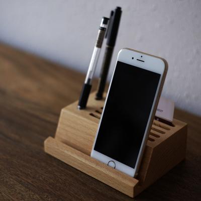 China 2018 Hot Creative Desk Organizer China sle Phone Holder Name Card Wooden Pencil Case Set for sale