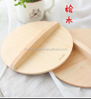 China Hot Sales Hinoki Wood Lid WOODEN Customized Wooden Pan Cover Wooden Pan Lid With FEC Wood for sale