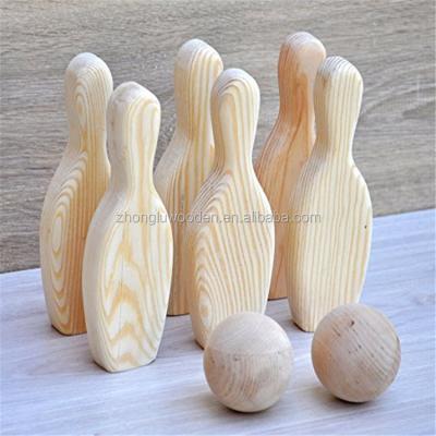 China Decorative wooden bowling set wooden rolling pins and balls for kids outdoor game wooden bowling games for kids wooden bowling pins for toddler for sale