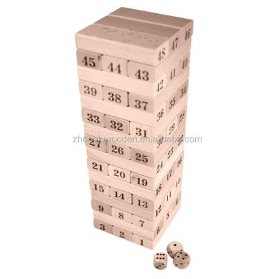 China Original DIY TOY Tower Wood Block Stacking Game Edition 48 pieces for sale