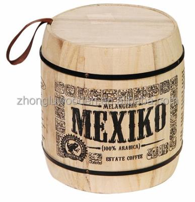 China China factory very low price wooden coffee barrel for coffee or tea packing with LOGO for sale for sale