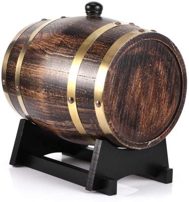 China Zhonglu Retro Wine Barrel Style Oak Wooden Red Wine Brandy Whiskey Barrel Keg Bucket Viable Wooden Container With Faucet for sale