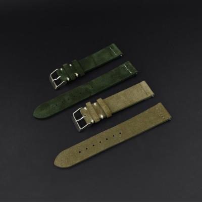 China The Leather Band Leather Hand Watch Daily Life Vintage Replacement Quilted Suede Watch Strap 20mm 22mm 24mm for sale