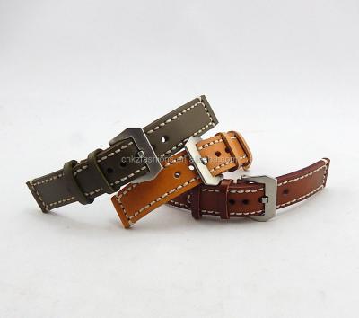 China Genuine handmade 22mm blown pearl buckle leather genuine leather watch band for panrai for sale