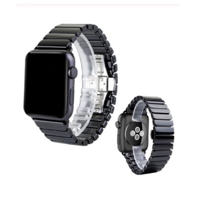 China Ceramic Strap For Apple Watch Band 44 Millimeter 40mm 42mm 38mm Stainless Steel Buckle Strap Watchband for sale