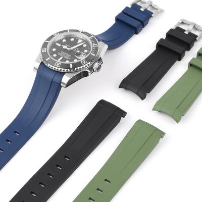 China Luxury Yach-master Watch Silicone Fluoro Rubber Strap High Quality Non-Toxic Rubber Band 21mm FKM Fluororubber Submarainer Large for sale