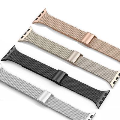 China Milanese Watch Band Part Stainless Steel Mesh Strap Smart Watch Bands 38/40mm 42/44mm For Apple Watches for sale